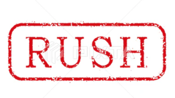 -1 week rush [$75 per week, minimum lead time 1 week]